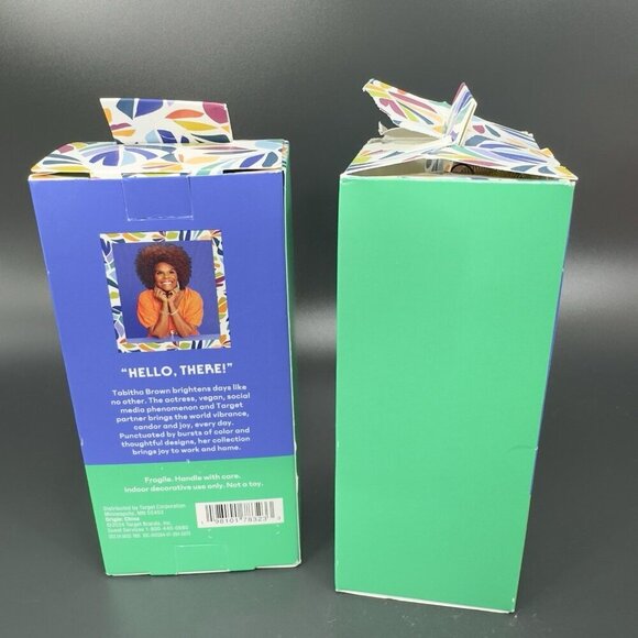 Tabitha Brown Glittery Golden Avocado Glass Ornament Set 2 New In Box Gold Tone - Picture 5 of 7